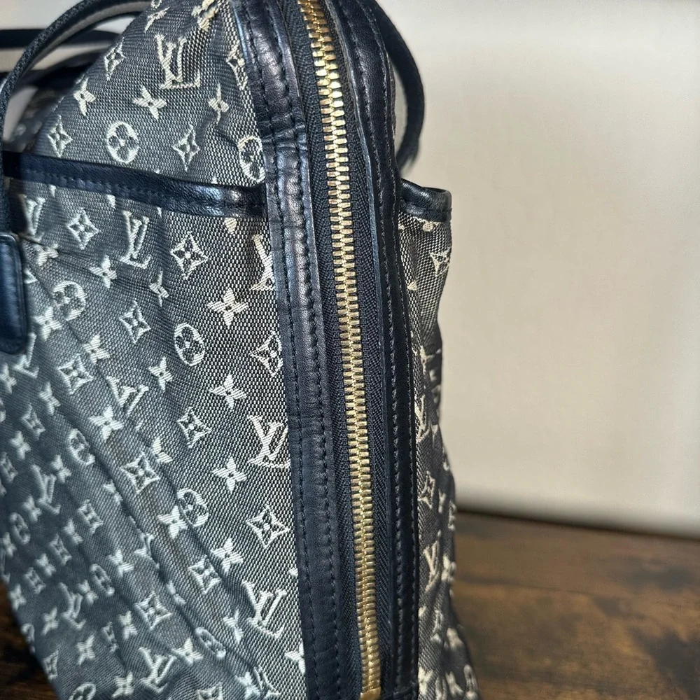 Authentic Louis Vuitton Mini Lin Mary Kate Black Monogram Canvas Denim Tote - Picture 6 of 16